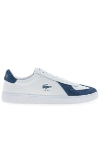 Buty męskie Lacoste Baseshot Pro 126 2 SMA 751SMA0118-X96 - białe. Okazja: na co dzień. Zapięcie: sznurówki. Kolor: biały. Materiał: guma, skóra, zamsz. Szerokość cholewki: normalna. Wzór: aplikacja #1