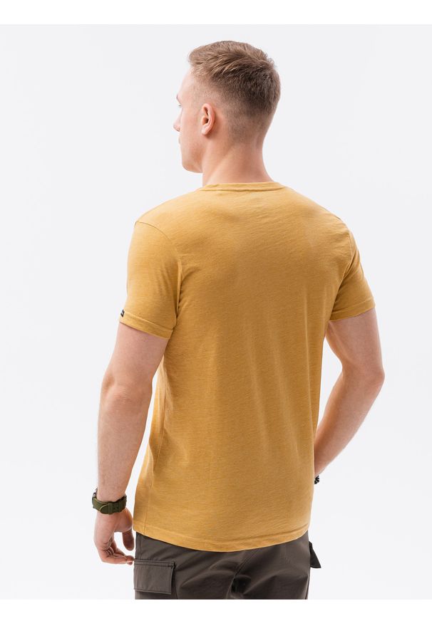 Żółty t-shirt Ombre Clothing melanż
