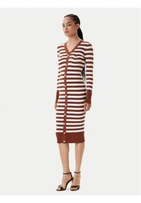 Fracomina Sukienka dzianinowa FS24WD5003K459N8 Brązowy Slim Fit. Kolor: brązowy. Materiał: wiskoza