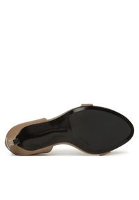 Calvin Klein Sandały Heel Sandal 90 - Lth HW0HW02337 Beżowy. Kolor: beżowy. Materiał: skóra