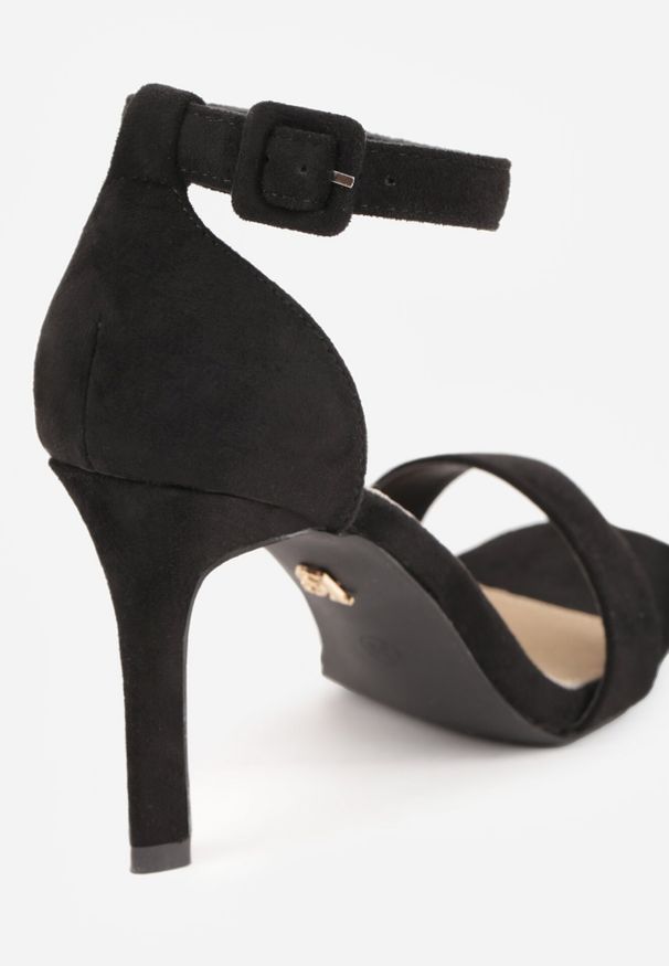 Born2be - Czarne Eleganckie Sandały na Szpilce Vices ze Skórzaną Wkładką Sonadira. Zapięcie: sprzączka. Kolor: czarny. Materiał: skóra. Obcas: na szpilce. Styl: elegancki