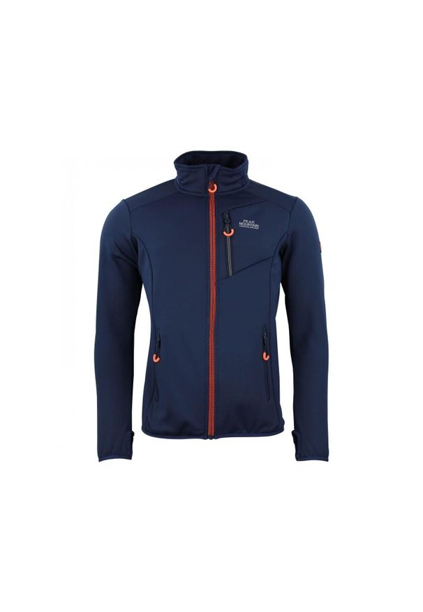 PEAK MOUNTAIN - Kurtka polarshell Peak Mountain. Kolor: szary, niebieski, wielokolorowy. Sport: turystyka piesza