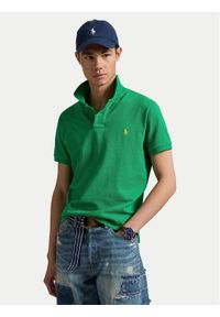 Polo Ralph Lauren Polo 710536856456 Zielony Slim Fit. Typ kołnierza: polo. Kolor: zielony. Materiał: bawełna