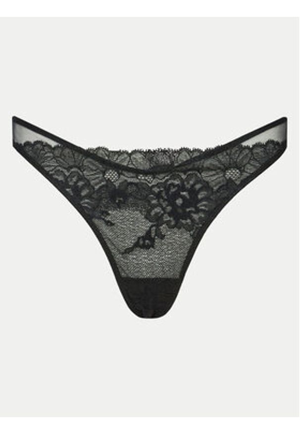 Calvin Klein Underwear Stringi 000QF7753E Czarny. Kolor: czarny. Materiał: syntetyk