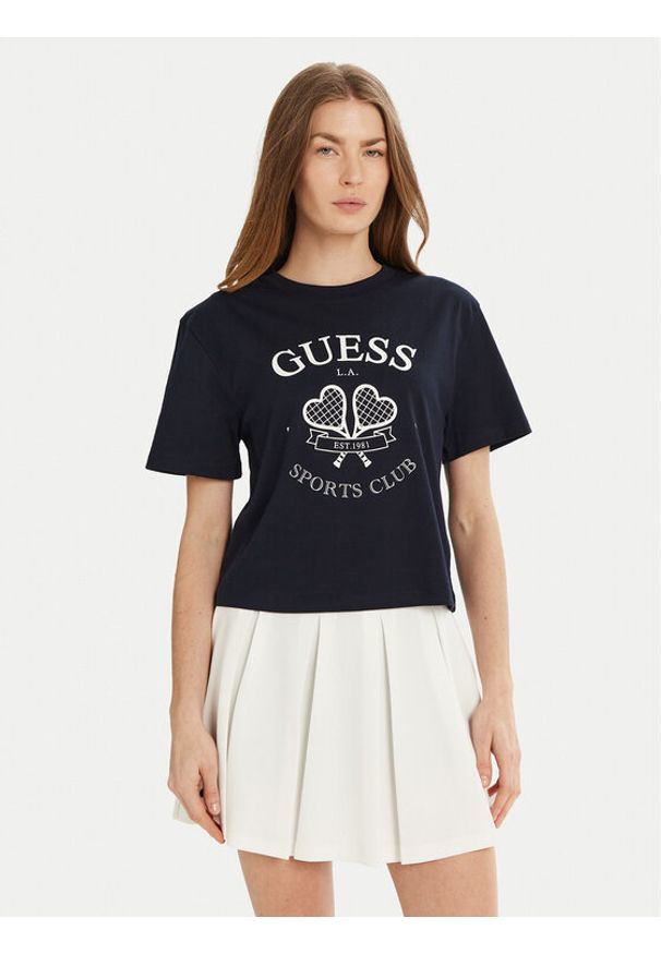 Guess T-Shirt V5GI04 I3Z14 Granatowy Regular Fit. Kolor: niebieski. Materiał: bawełna