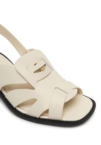 TOMMY HILFIGER - Tommy Hilfiger Sandały Cross Blocked Heel Sandal FW0FW09135 Biały. Kolor: biały. Materiał: skóra #5