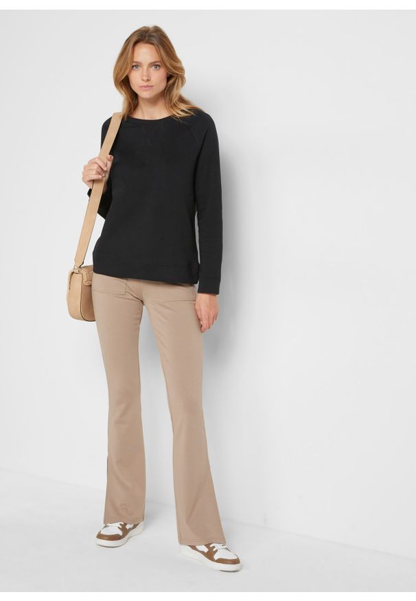 bonprix - Bluza dresowa. Kolor: czarny. Materiał: poliester, dresówka