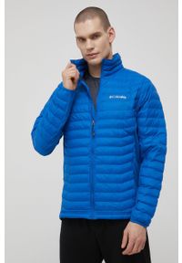 columbia - Columbia kurtka sportowa Powder Pass. Kolor: niebieski. Materiał: materiał, tkanina, puch, syntetyk. Styl: sportowy