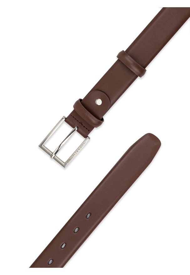 Pako Lorente - PAKO LORENTE – Kamelowy skórzany pasek męski. Materiał: skóra