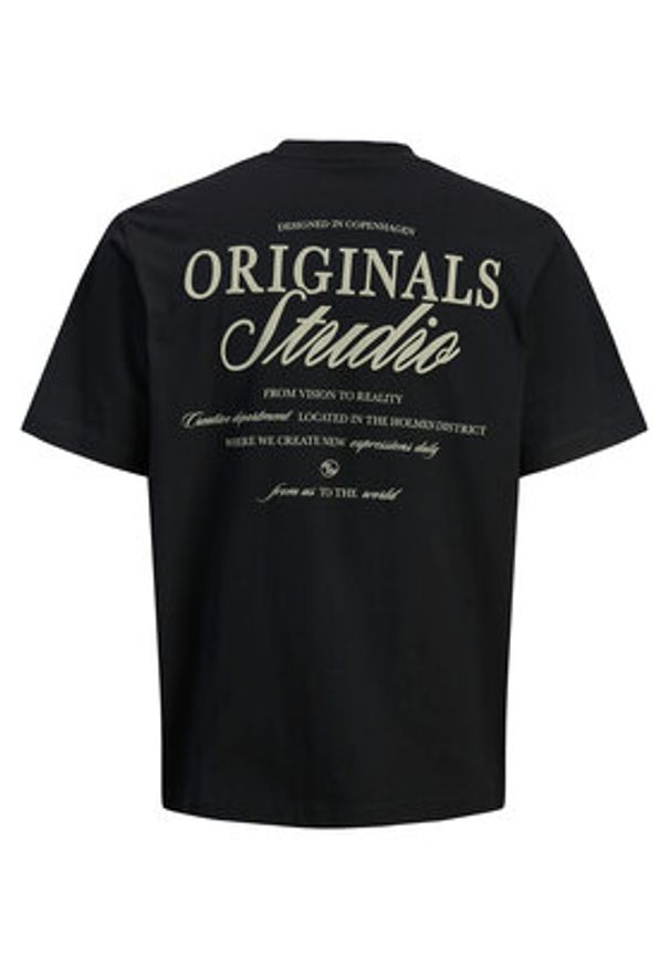 Jack & Jones T-Shirt Norrebro Typo 12282898 Czarny Regular Fit. Kolor: czarny. Materiał: bawełna