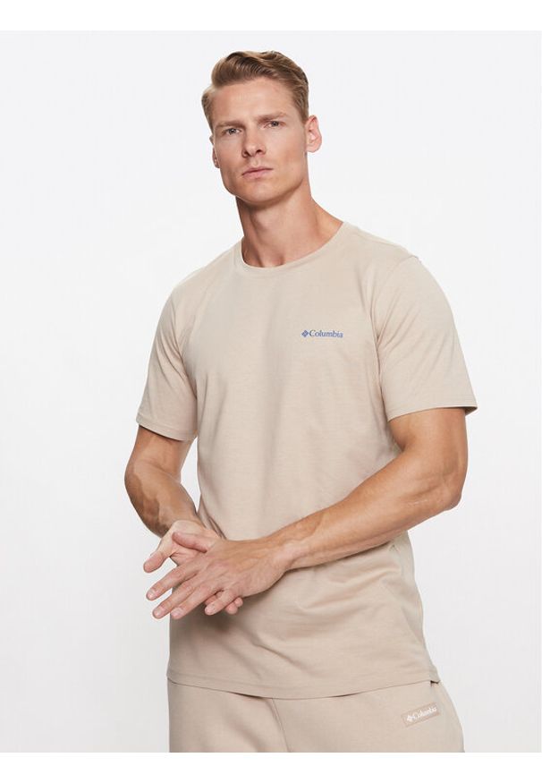 columbia - Columbia T-Shirt Rapid Ridge™ Back Graphic Tee II Brązowy Regular Fit. Kolor: brązowy. Materiał: syntetyk