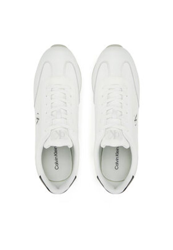 Calvin Klein Jeans Sneakersy Runner Laceup Tc YM0YM01187 Biały. Kolor: biały. Materiał: skóra