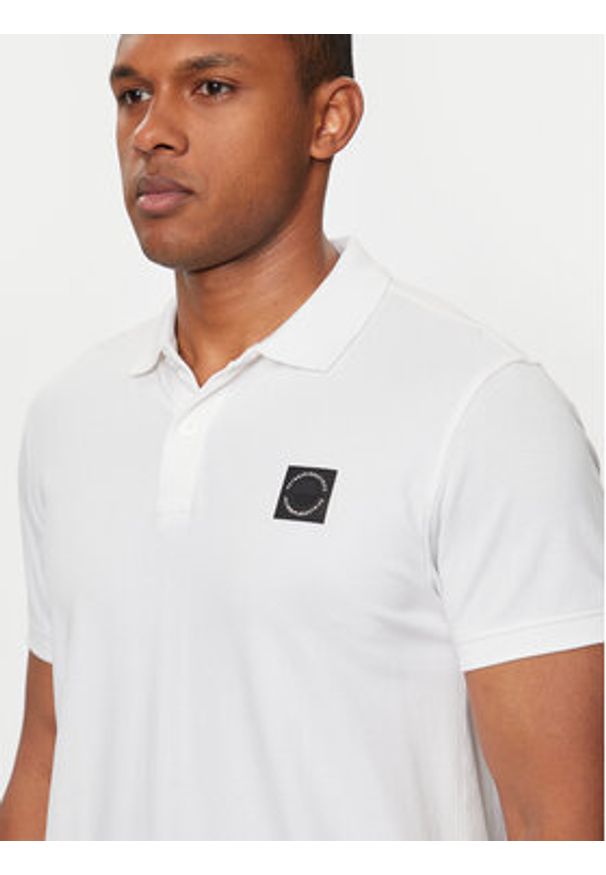 Petrol Industries Polo M-1040-POL945 Biały Slim Fit. Typ kołnierza: polo. Kolor: biały. Materiał: bawełna