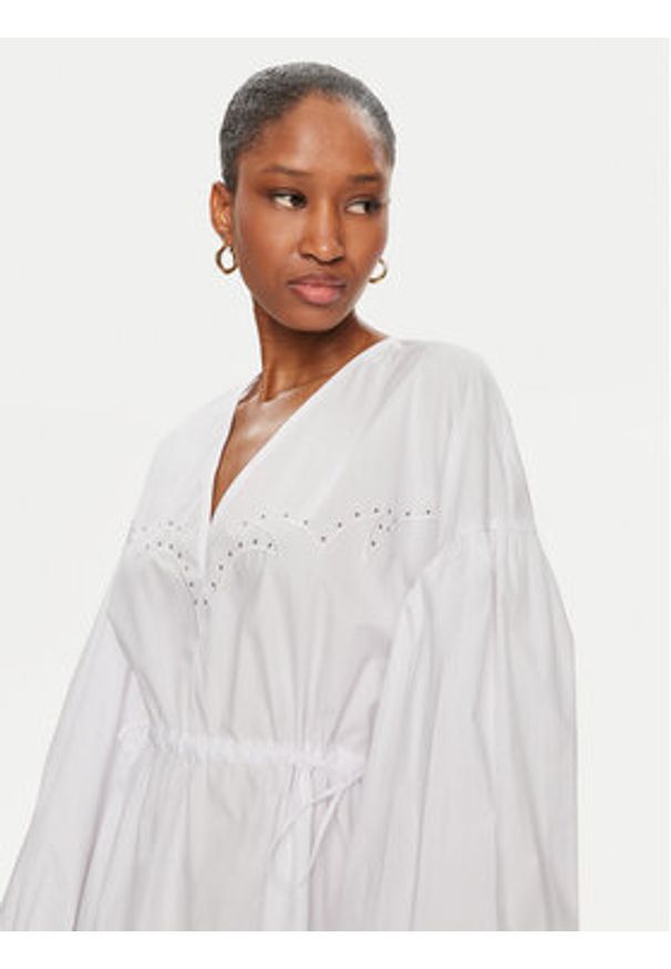 Pinko Sukienka codzienna Ace Ventura Abito 103723 A1XO Biały Regular Fit. Okazja: na co dzień. Kolor: biały. Materiał: bawełna. Typ sukienki: proste. Styl: casual