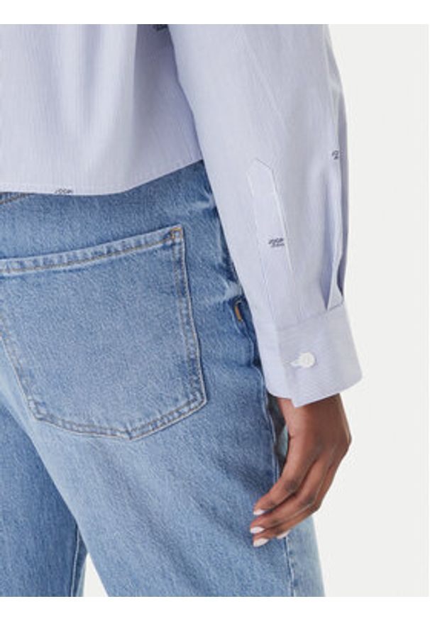 JOOP! Jeans Koszula Basima 10019224 30101901 Niebieski Oversize. Kolor: niebieski. Materiał: bawełna