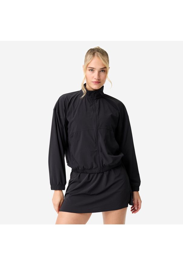 DOMYOS - Bluza sportowa damska Domyos. Kolor: czarny. Materiał: mesh, materiał. Sport: fitness