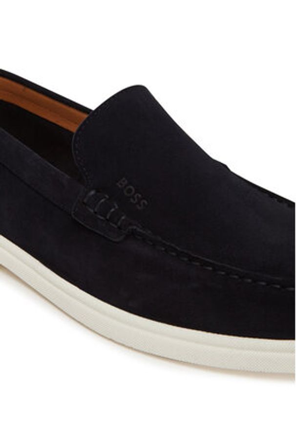 BOSS Mokasyny Sienne 50543083 Granatowy. Kolor: niebieski. Materiał: skóra, zamsz