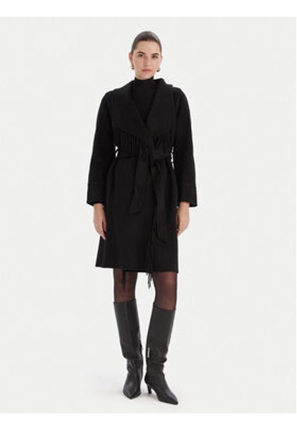 MARCIANO by GUESS Płaszcz wełniany 5BGL46 7125A Czarny Regular Fit. Kolor: czarny. Materiał: wełna