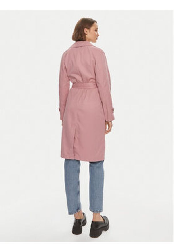 Vero Moda Trencz Lou 10257581 Różowy Regular Fit. Kolor: różowy. Materiał: syntetyk