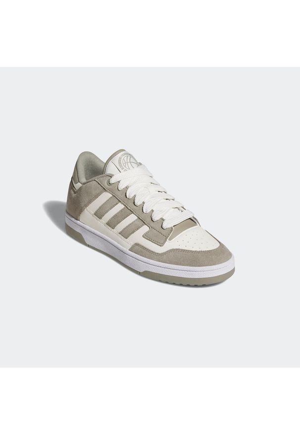 Adidas - Buty męskie ADIDAS Rapid Court Low. Kolor: biały, brązowy, wielokolorowy. Materiał: kauczuk, guma, syntetyk, materiał, zamsz. Szerokość cholewki: normalna. Sport: koszykówka