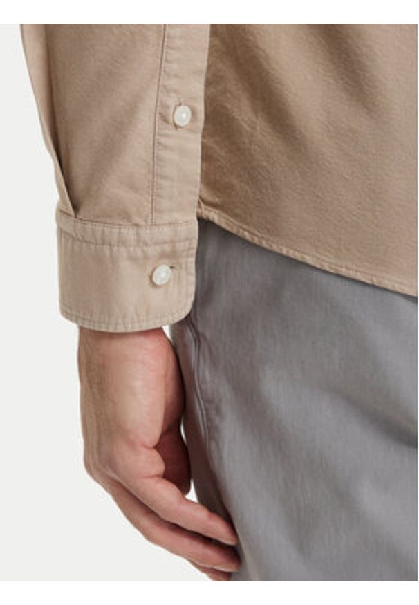 BOSS Koszula H-Roan 50555920 Beżowy Slim Fit. Kolor: beżowy. Materiał: bawełna