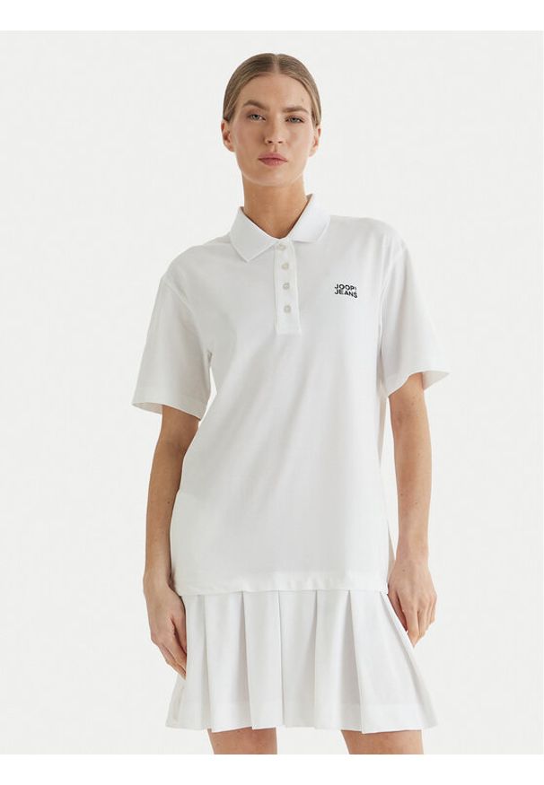 JOOP! Jeans Sukienka codzienna Tadena 30100680 Biały Regular Fit. Okazja: na co dzień. Kolor: biały. Materiał: syntetyk. Typ sukienki: proste. Styl: casual