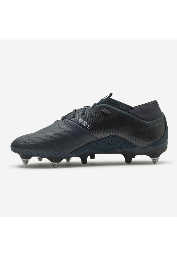 KIPSTA - Buty do piłki nożnej Kipsta Viralto IV SG Pro Evolution skóra Premium. Kolor: szary, niebieski, wielokolorowy. Materiał: skóra. Szerokość cholewki: normalna. Sport: piłka nożna