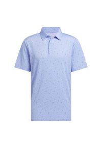 Adidas - Koszulka Ultimate365 Allover Print Polo. Typ kołnierza: polo. Kolor: fioletowy, niebieski, wielokolorowy. Wzór: nadruk