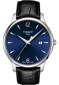 Zegarek Męski TISSOT Tradition T-CLASSIC T063.610.16.047.00. Rodzaj zegarka: analogowe. Materiał: skóra, materiał. Styl: klasyczny, vintage, elegancki