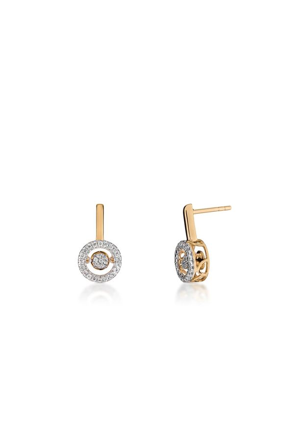 W.KRUK Piękne Kolczyki Złote - złoto 585, Brylant 0,25ct - ZPA/KB+334K. Materiał: złote. Kolor: złoty. Wzór: aplikacja. Kamień szlachetny: brylant