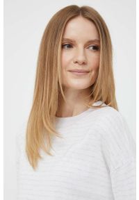 DKNY - Dkny sweter z domieszką kaszmiru kolor biały lekki. Kolor: biały. Materiał: kaszmir #4