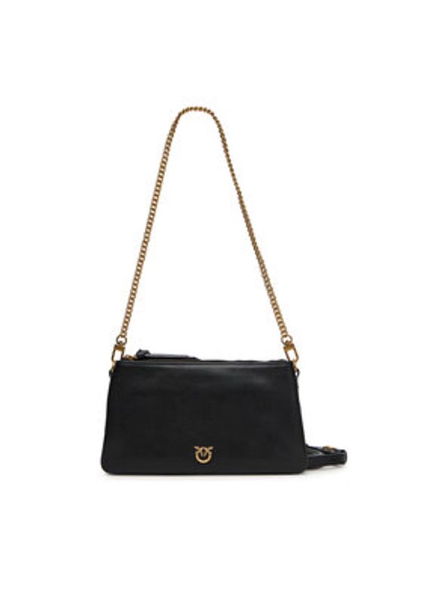Pinko - PINKO Torebka Double Mini Al 25-26 PLTT 105359 A0QO Czarny. Kolor: czarny. Materiał: skórzane