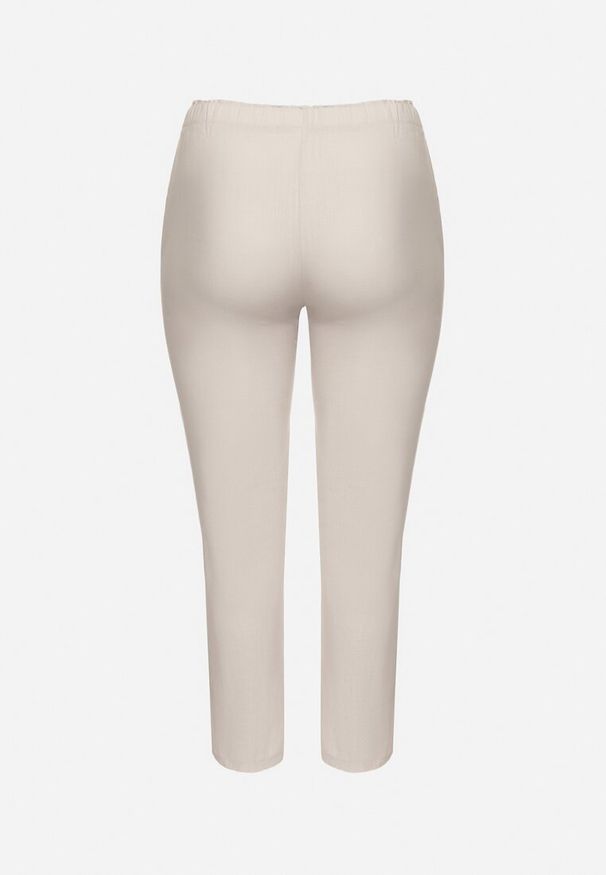 Born2be - Szare Spodnie z Lnem o Klasycznym Kroju Liravaia. Okazja: na co dzień. Kolor: szary. Materiał: len. Styl: klasyczny