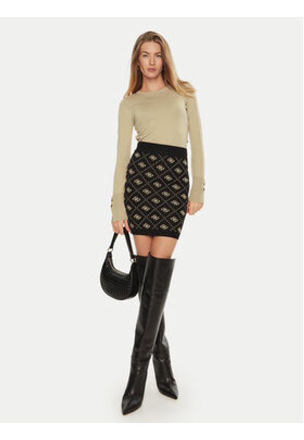Guess Sweter W2YR30 Z2V62 Beżowy Regular Fit. Kolor: beżowy. Materiał: wiskoza