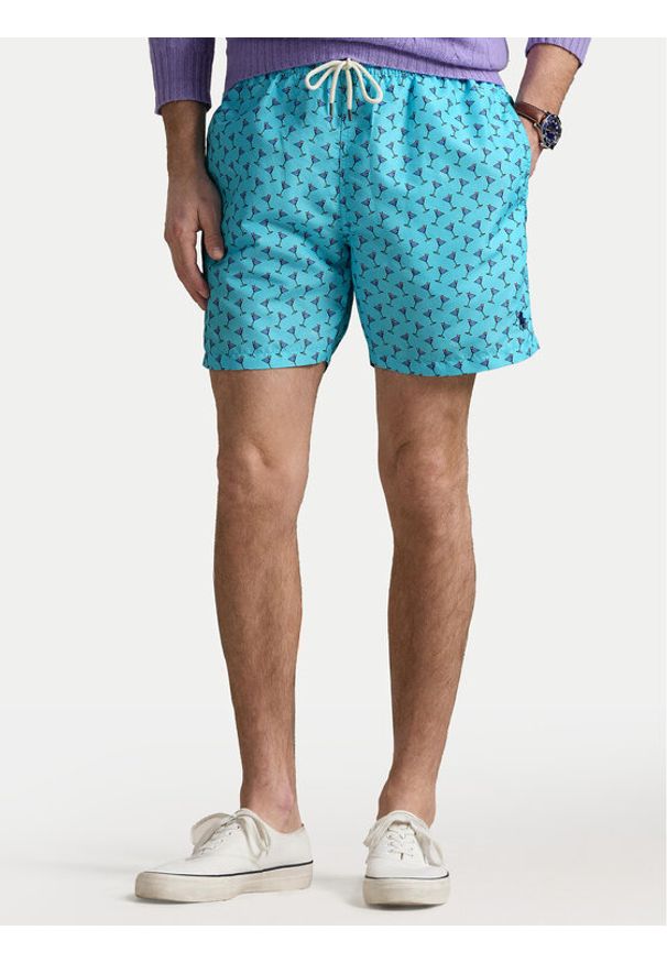 Polo Ralph Lauren Szorty kąpielowe 710963824001 Błękitny Classic Fit. Kolor: niebieski. Materiał: syntetyk