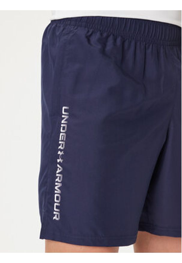 Under Armour Szorty sportowe Ua Woven Wdmk Shorts 1383356-410 Granatowy Loose Fit. Kolor: niebieski. Materiał: syntetyk. Styl: sportowy