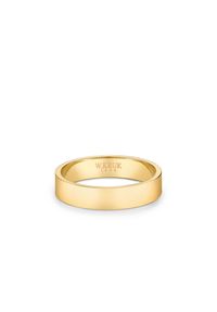 W.KRUK - Obrączka ślubna złota Alba męska. Materiał: złote. Kolor: złoty. Wzór: aplikacja, gładki