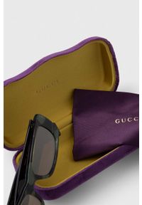 Gucci okulary przeciwsłoneczne damskie kolor szary. Kształt: prostokątne. Kolor: zielony #6