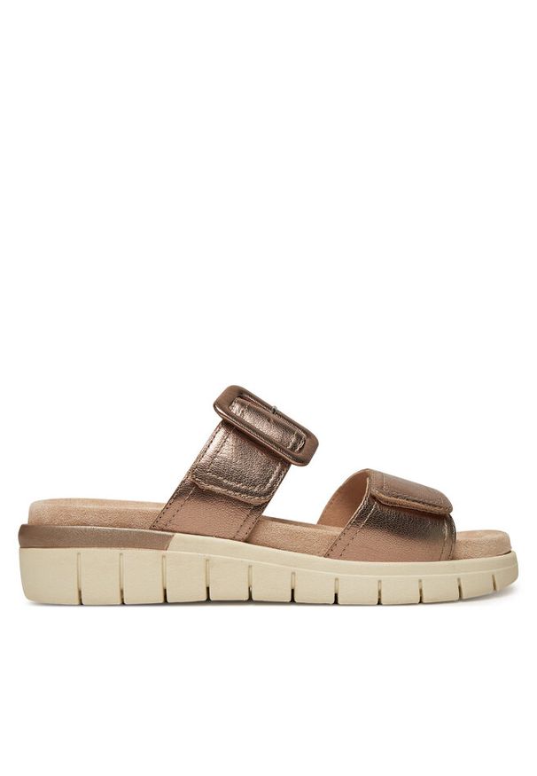 Klapki Caprice. Kolor: brązowy