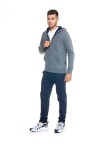LEONE 1947 APPAREL - Męska bluza Leone z kapturem i zamkiem błyskawicznym Lifestyle. Typ kołnierza: kaptur. Kolor: szary. Materiał: tkanina. Sport: fitness
