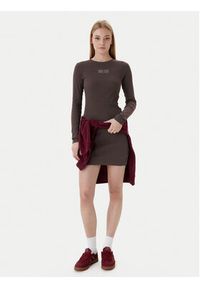 Tommy Jeans Sukienka codzienna Linear DW0DW21902 Brązowy Slim Fit. Okazja: na co dzień. Kolor: brązowy. Materiał: bawełna. Typ sukienki: proste. Styl: casual #5