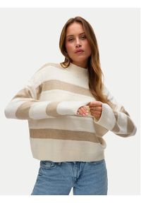 Vero Moda Sweter Inez 10331538 Beżowy Regular Fit. Kolor: beżowy. Materiał: syntetyk #2