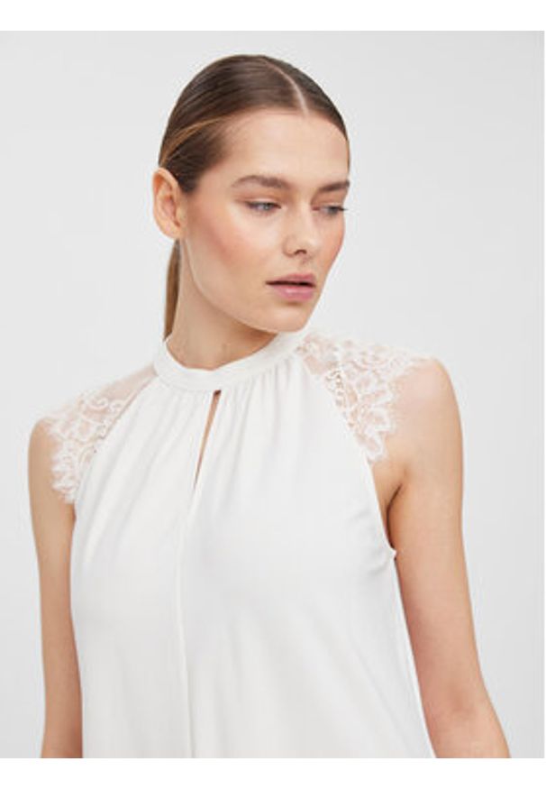 Vero Moda Bluzka Milla 10226072 Biały Regular Fit. Kolor: biały. Materiał: syntetyk