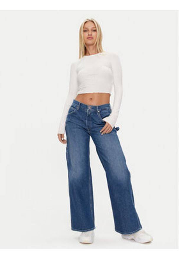 Replay Jeansy WA526 .000.773 761 Granatowy Wide Leg. Kolor: niebieski