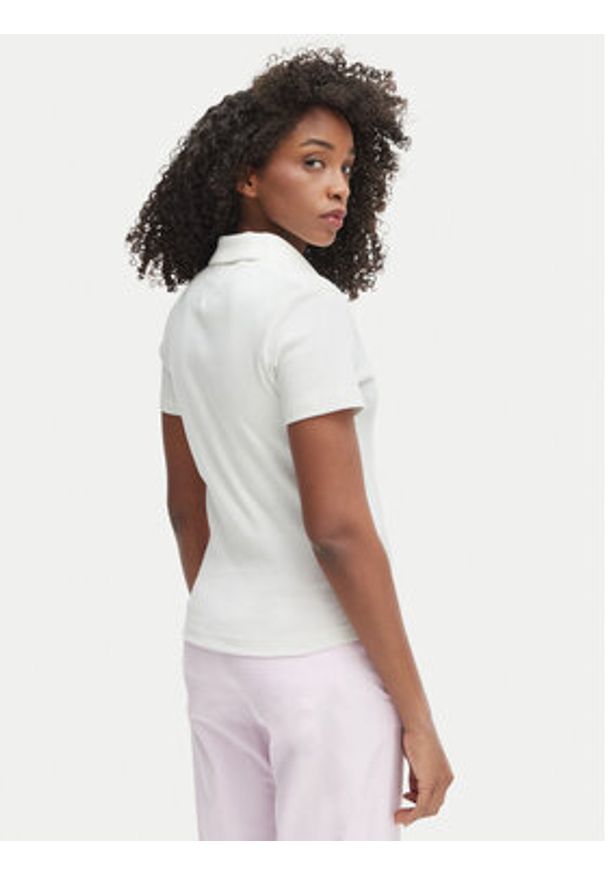 TOMMY HILFIGER - Tommy Hilfiger Polo WW0WW49252 Biały Slim Fit. Typ kołnierza: polo. Kolor: biały. Materiał: bawełna