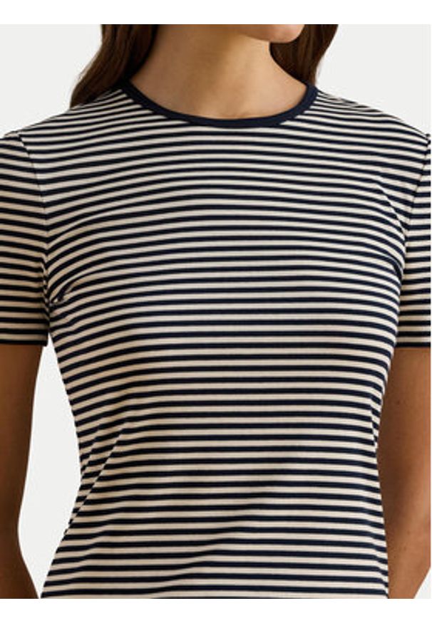 Lauren Ralph Lauren - LAUREN RALPH LAUREN T-Shirt 200P03721002 Granatowy Slim Fit. Kolor: niebieski. Materiał: bawełna