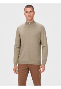 Only & Sons Sweter Wyler 22021264 Beżowy Regular Fit. Kolor: beżowy. Materiał: wiskoza