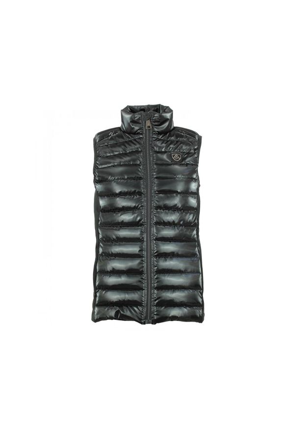 PEAK MOUNTAIN - Damska dwumateriałowa kurtka puchowa bez rękawów Peak Mountain Fine. Kolor: czarny. Materiał: puch. Długość rękawa: bez rękawów. Sport: turystyka piesza