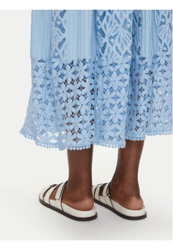 Iconique Sukienka letnia IC25-064 Błękitny Regular Fit. Kolor: niebieski. Materiał: bawełna. Sezon: lato