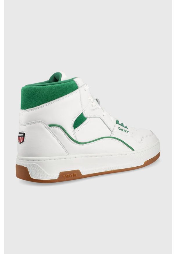 GANT - Gant sneakersy Varzity kolor biały. Nosek buta: okrągły. Zapięcie: sznurówki. Kolor: biały. Materiał: guma. Obcas: na obcasie. Wysokość obcasa: niski